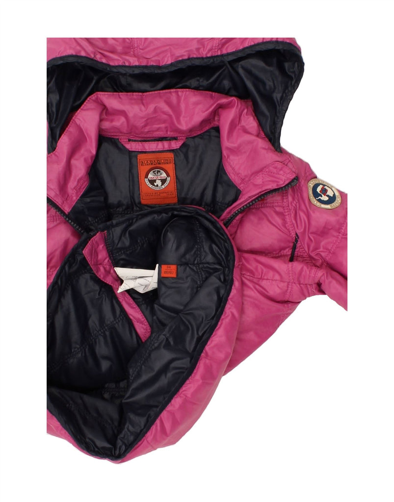 NAPAPIJRI Girls Hooded Padded Jacket 3-4 Years Pink Polyester | Vintage Napapijri | Thrift | Second-Hand Napapijri | Used Clothing | Messina Hembry 