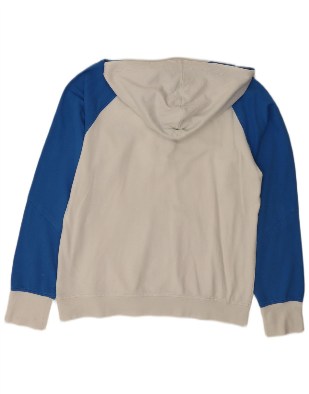 Adidas Mens Button Neck Hoodie Jumper Small White Colourblock Cotton