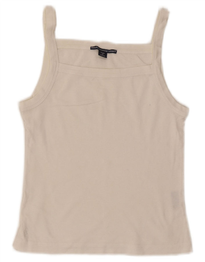 Ralph Lauren Womens Cami Top UK 12 Medium White Cotton