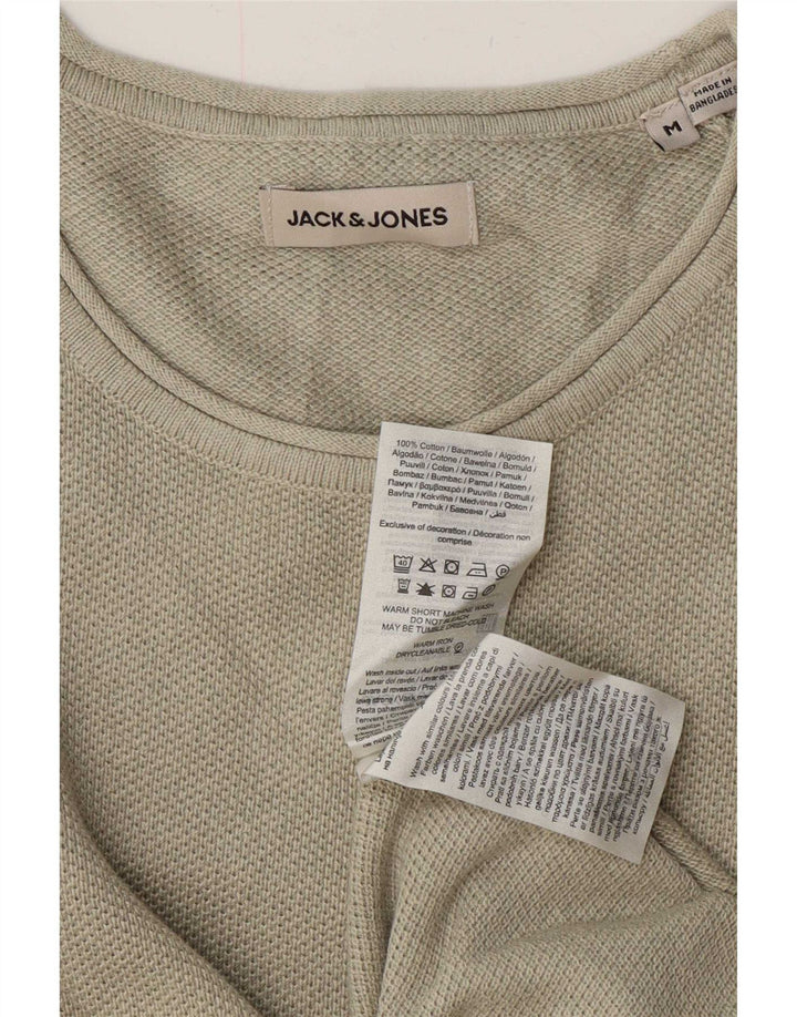 Jack & Jones Mens Boat Neck Jumper Sweater Medium Green Cotton
