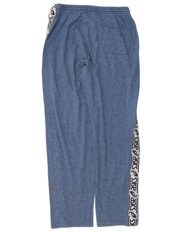 Asics Mens Graphic Tracksuit Trousers Large  Navy Blue Cotton