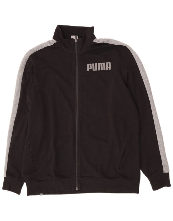 Puma Mens Graphic Tracksuit Top Jacket 2XL Black Colourblock Cotton