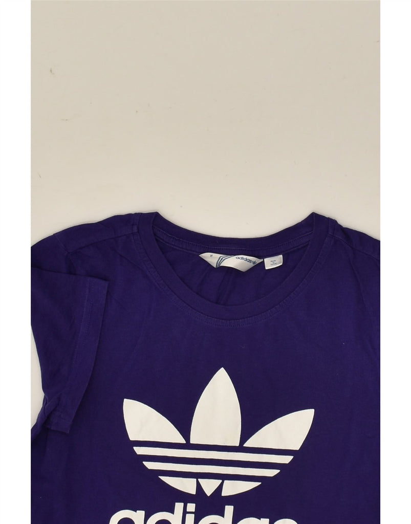 ADIDAS Womens Graphic T-Shirt Top EU 34 XS Blue Cotton | Vintage Adidas | Thrift | Second-Hand Adidas | Used Clothing | Messina Hembry 