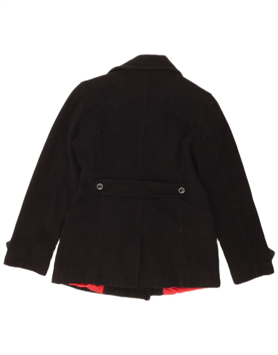 Tommy Hilfiger Womens Pea Coat UK 12 Medium Black Wool
