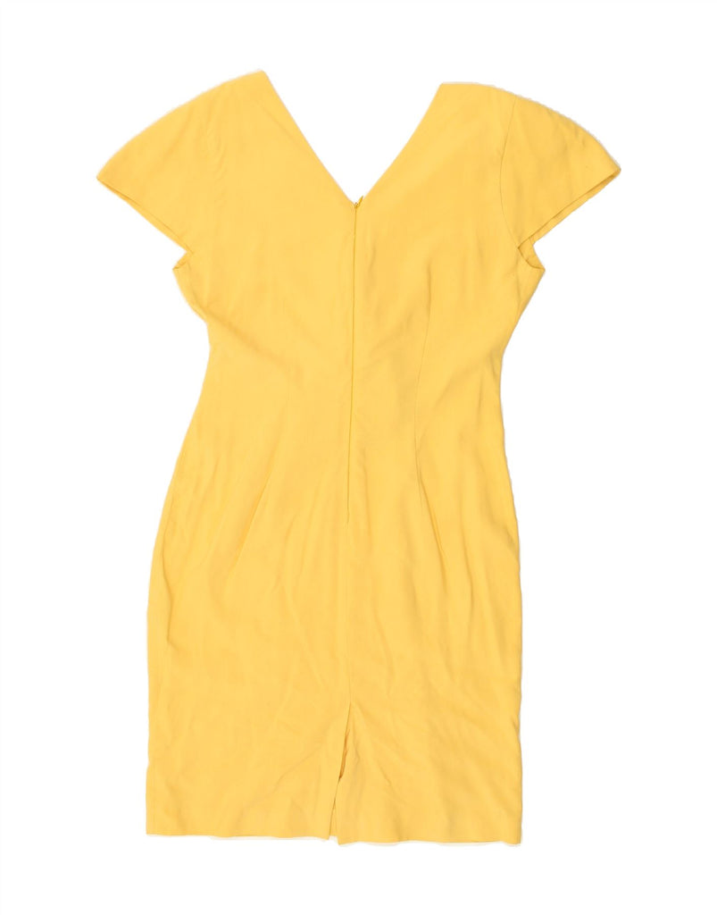 VINTAGE Womens Sheath Dress IT 46 Large Yellow Cotton | Vintage Vintage | Thrift | Second-Hand Vintage | Used Clothing | Messina Hembry 