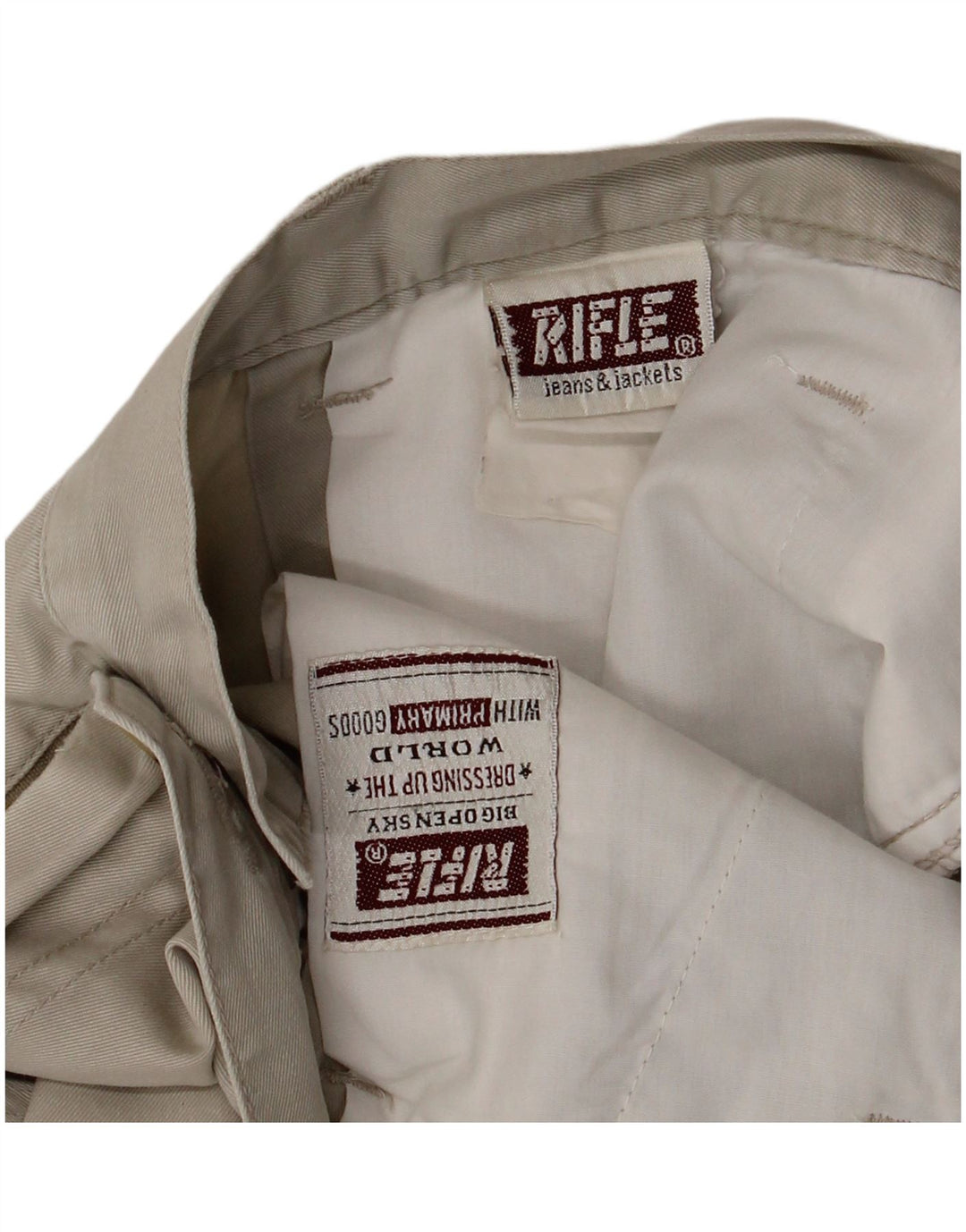 Rifle Mens Pegged Chino Shorts W36 Large  Beige