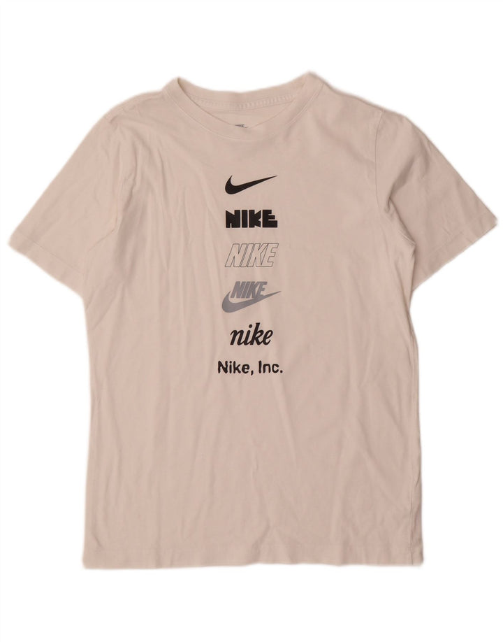 NIKE Boys Graphic T-Shirt Top 13-14 Years XL White Cotton