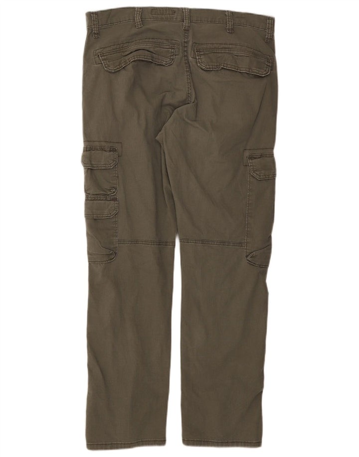 WRANGLER Mens Regular Tapered Cargo Trousers W34 L30 Khaki Cotton
