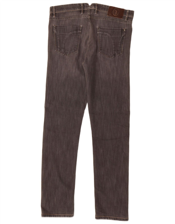 Trussardi Mens Slim Jeans W33 L34 Grey Cotton