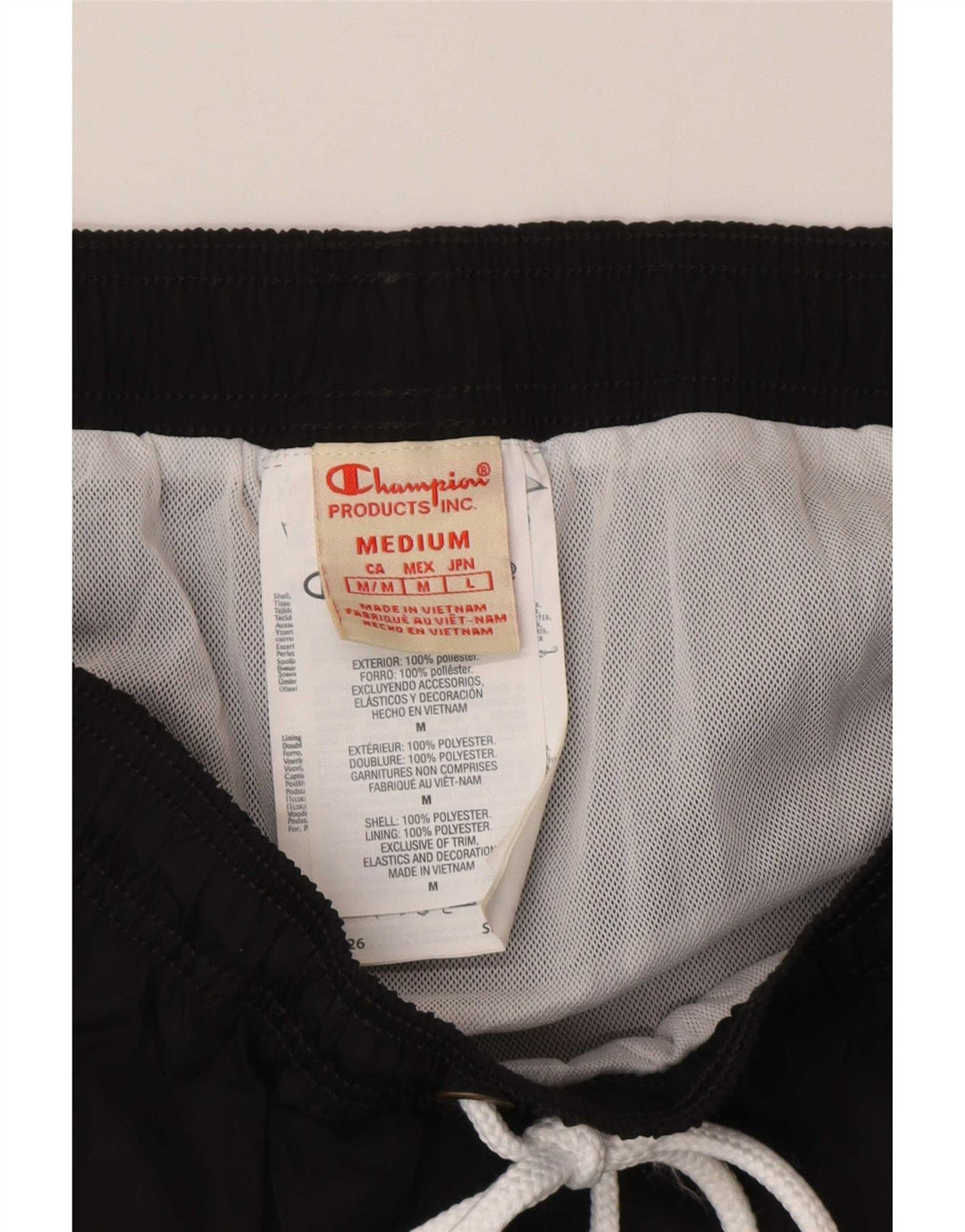 Champion Mens Swimming Shorts Medium Black Polyester