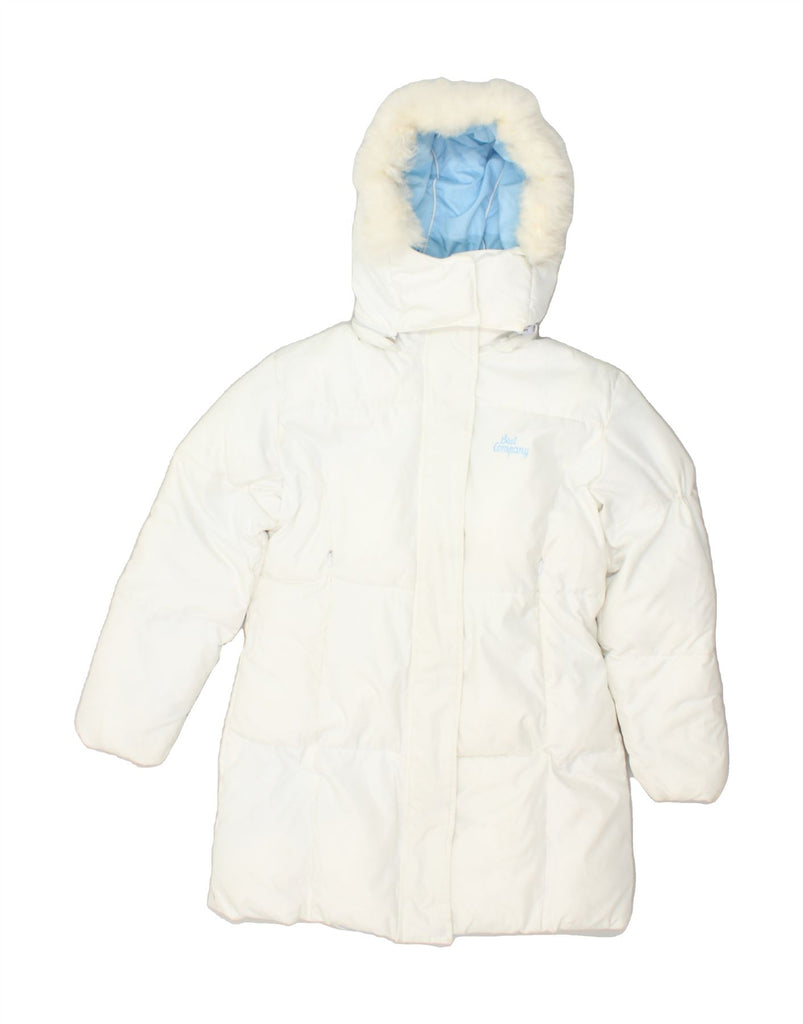 BEST COMPANY Girls Hooded Padded Coat 7-8 Years White Polyester | Vintage Best Company | Thrift | Second-Hand Best Company | Used Clothing | Messina Hembry 