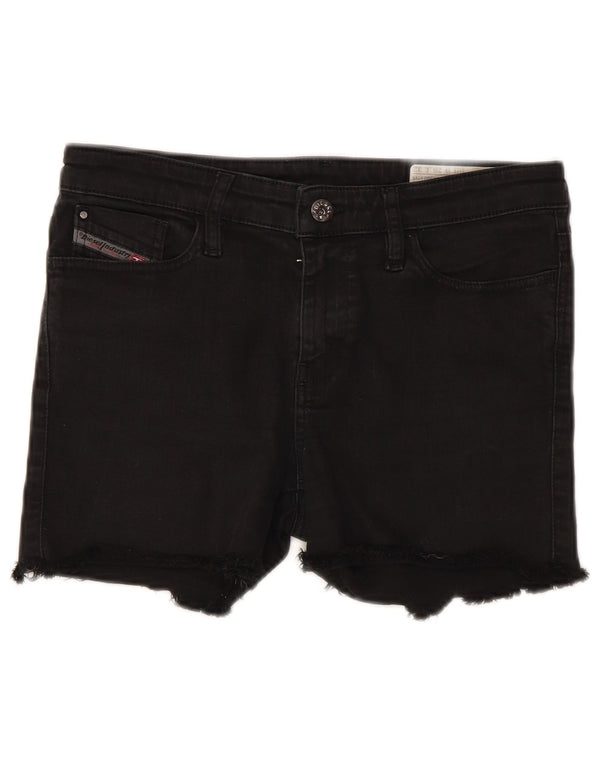 Diesel Womens Skinzee Denim Shorts W28 Medium Black Cotton