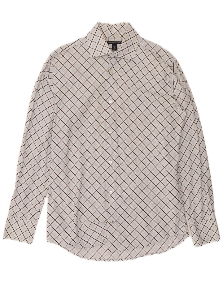 Banana Republic Mens Shirt Size 15 15 1/2 Medium Blue Check Cotton
