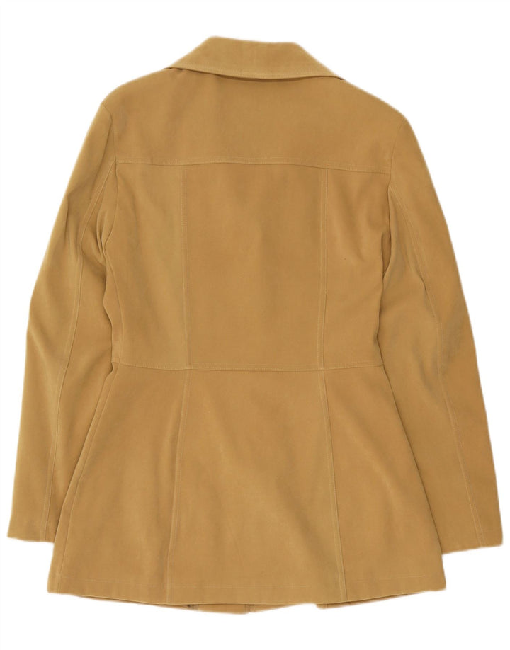 Specchio Womens 4 Button Blazer Jacket UK 14 Large Beige Polyester