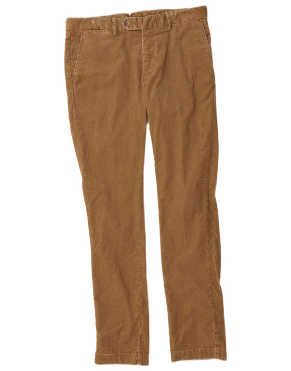 Hackett Mens Skinny Corduroy Trousers W32 L32 Beige Cotton