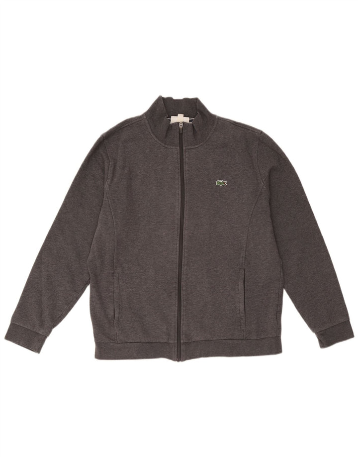 Lacoste Mens Tracksuit Top Jacket Size 6 XL Grey Cotton