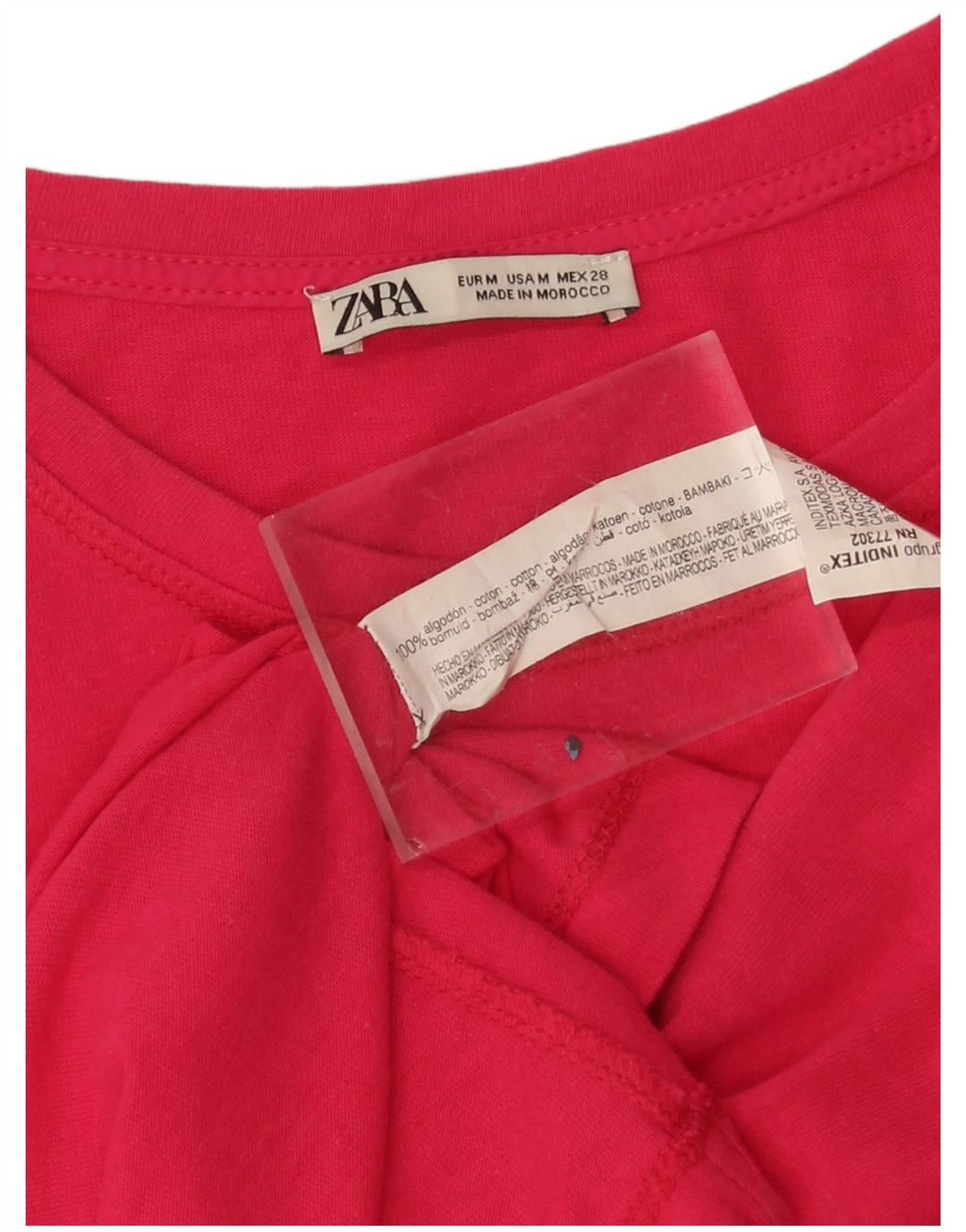 Zara Womens Oversized T-Shirt Top UK 14 Medium Pink Cotton