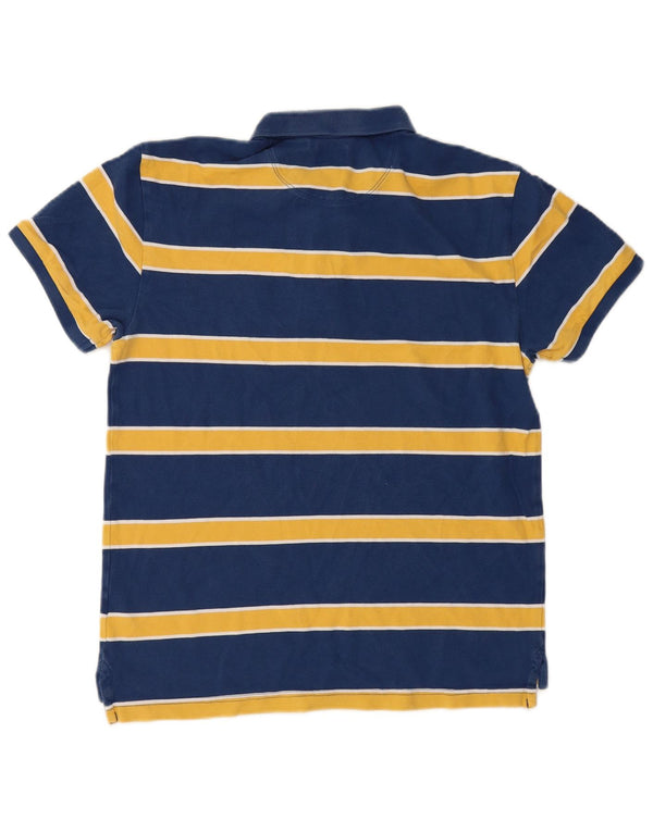 Levi's Mens Polo Shirt Medium Navy Blue Striped Cotton