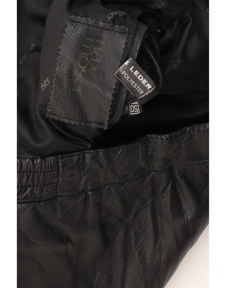 Max Moser Mens Leather Jacket IT 50 Large Black
