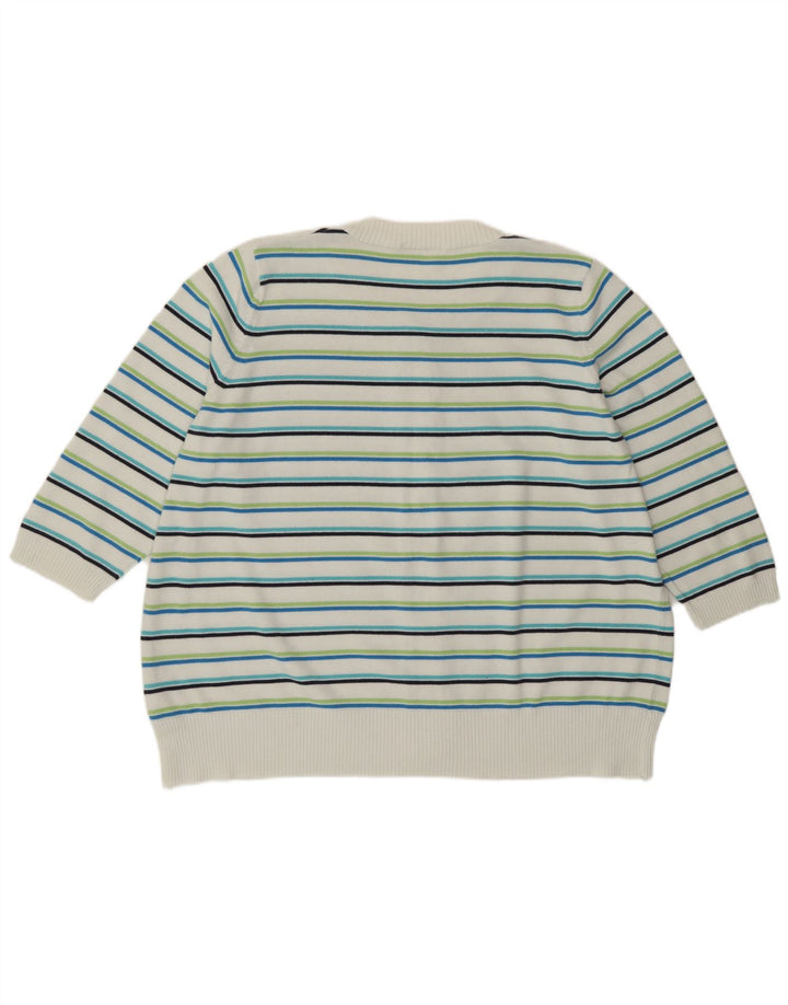 Marks & Spencer Womens Cardigan Sweater UK 24 4XL Multicoloured Striped