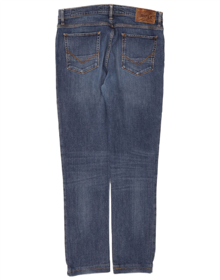 Rifle Mens Slim Jeans W36 L32 Blue Cotton