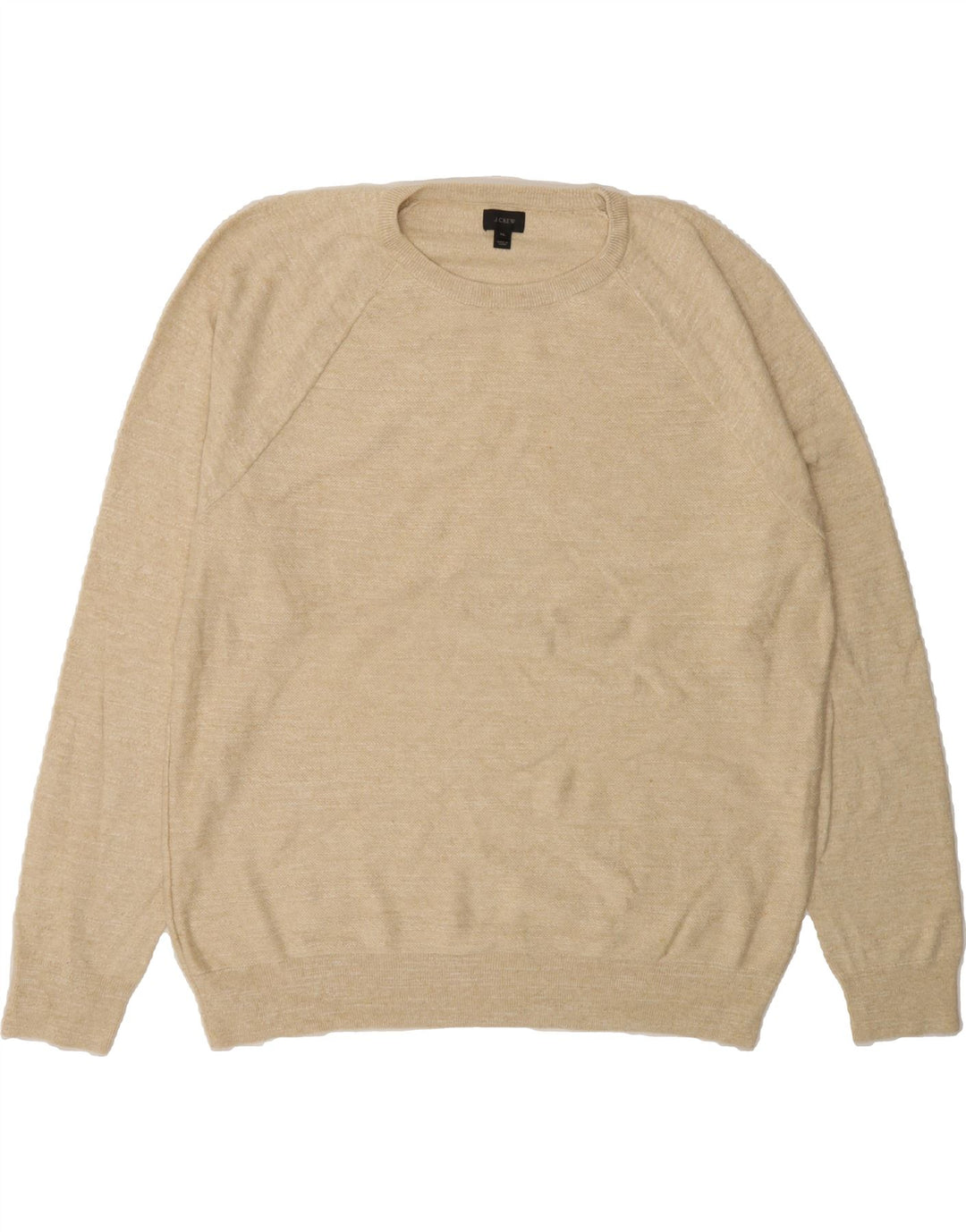 J. CREW Mens Crew Neck Jumper Sweater XL Beige Cotton Vintage J. Crew and Second-Hand J. Crew from Messina Hembry 