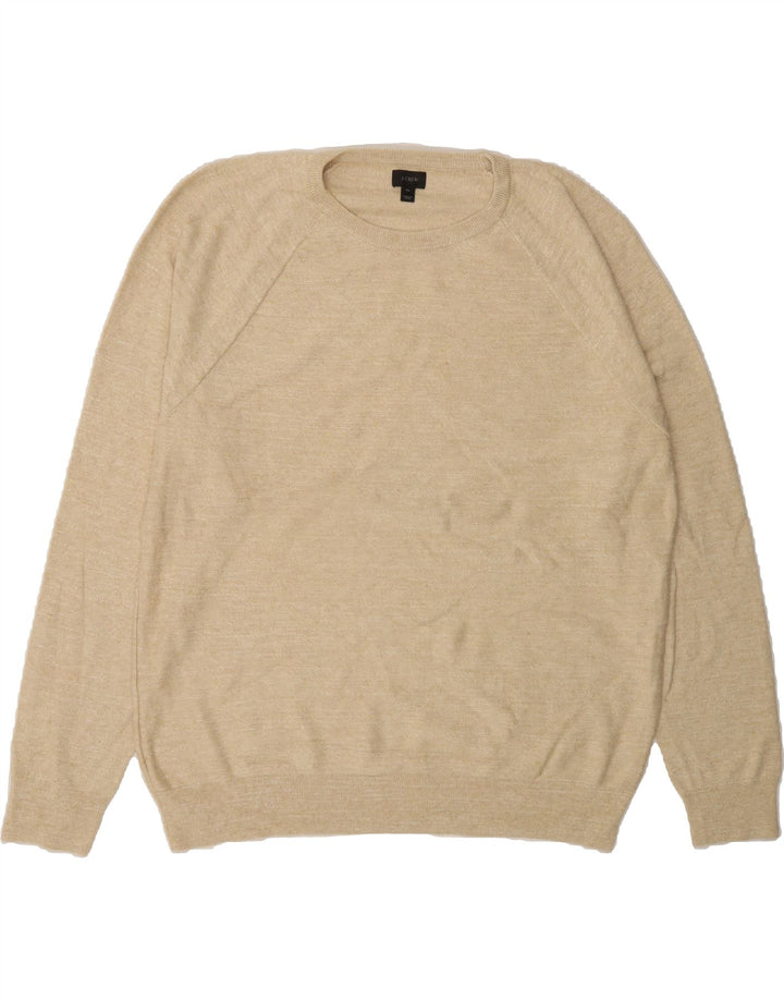 J. CREW Mens Crew Neck Jumper Sweater XL Beige Cotton Vintage J. Crew and Second-Hand J. Crew from Messina Hembry 