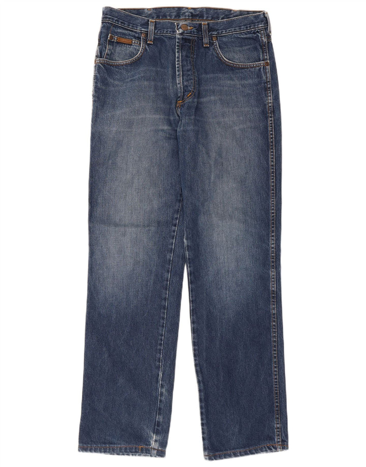 Wrangler Mens Straight Jeans W33 L30 Blue Cotton
