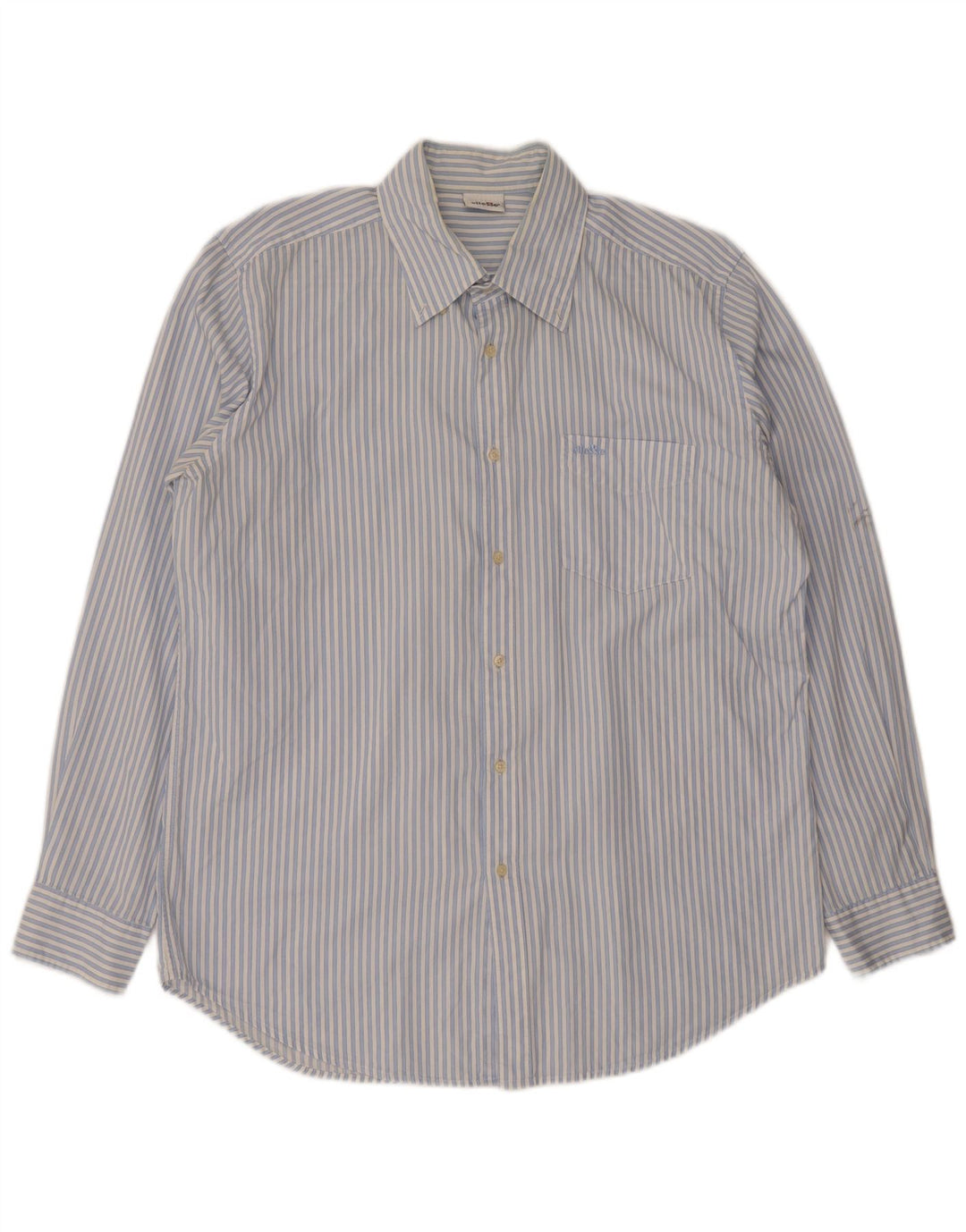 Ellesse Mens Shirt XL Blue Striped Cotton
