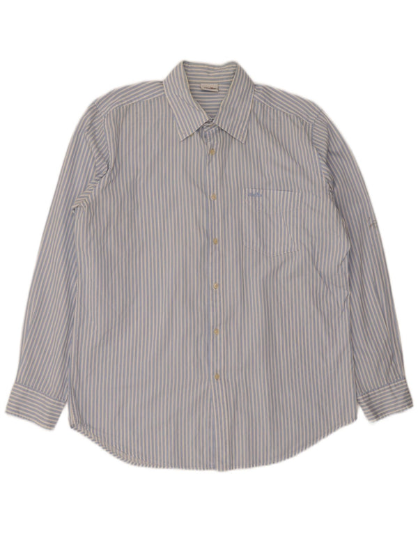 Ellesse Mens Shirt XL Blue Striped Cotton