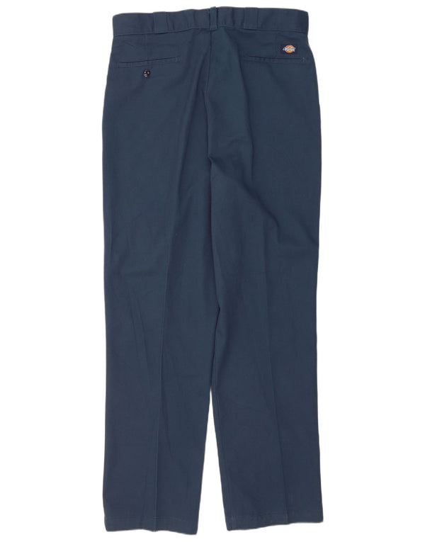Dickies Mens Straight Chino Trousers W38 L34 Navy Blue Polyester