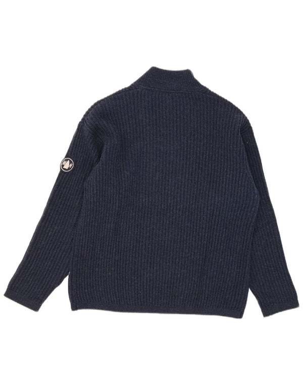 Murphy & Nye Mens Zip Neck Jumper Sweater Medium Navy Blue Wool
