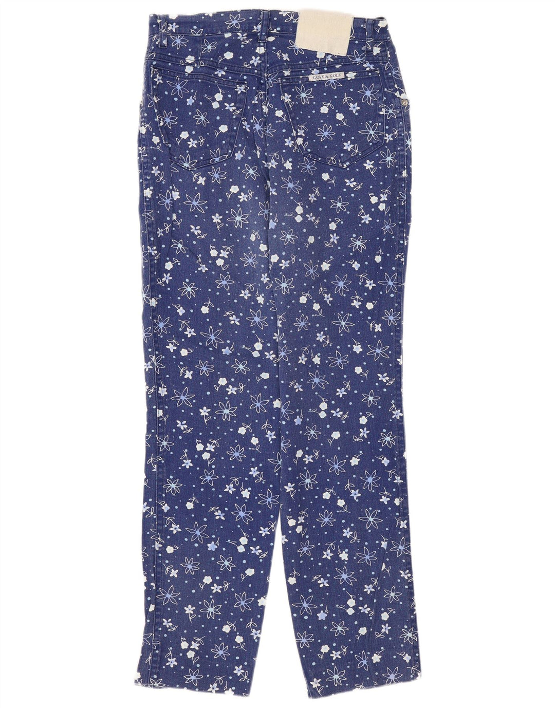 Vintage Womens Slim Jeans W28 L28 Blue Floral