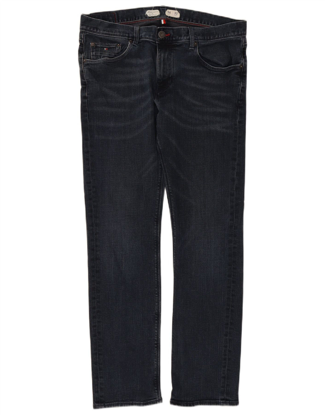 TOMMY HILFIGER Womens Denton Straight Jeans W36 L32 Navy Blue Cotton