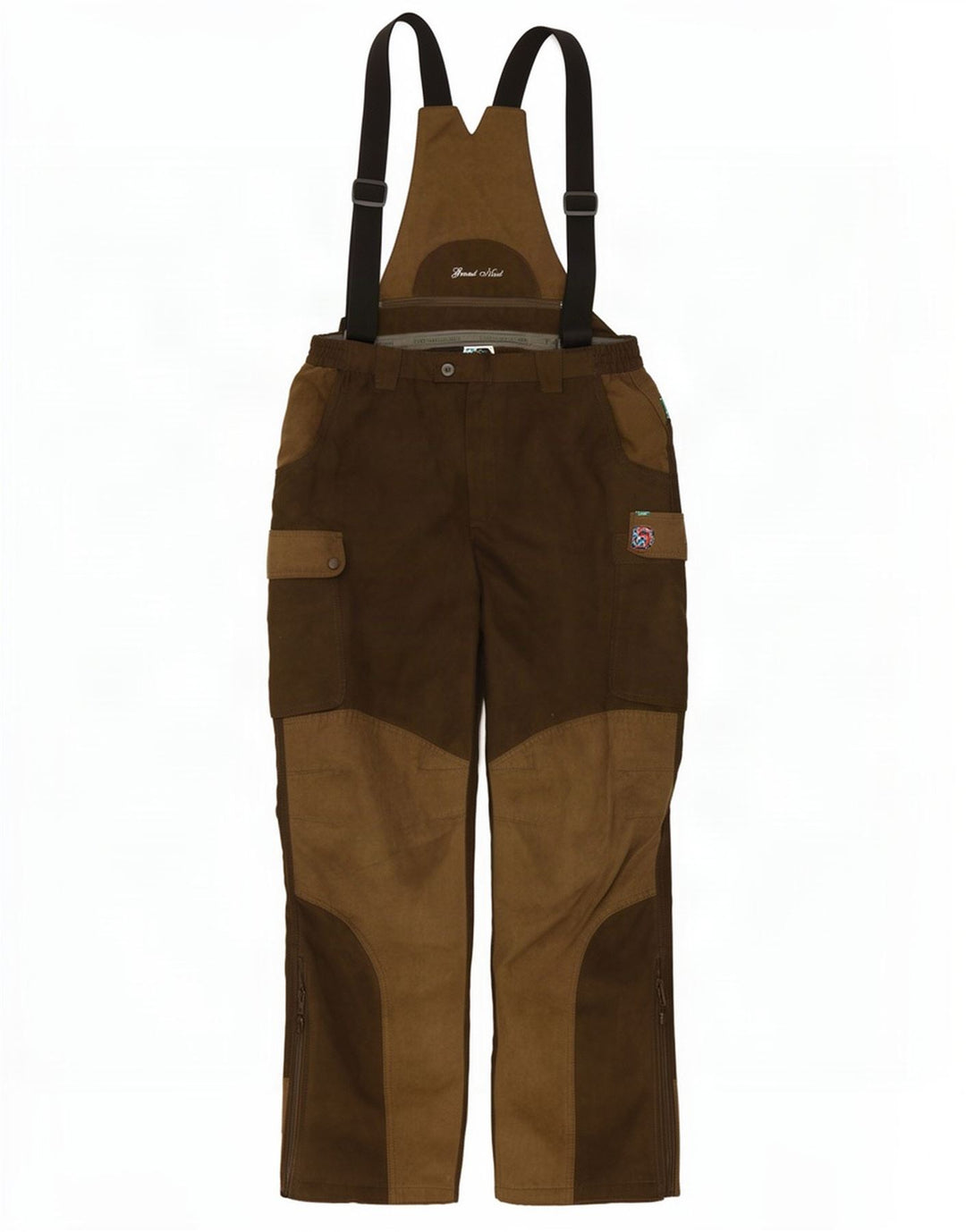 Percussion Mens Dungarees Cargo Trousers W34 L31 Khaki Colourblock