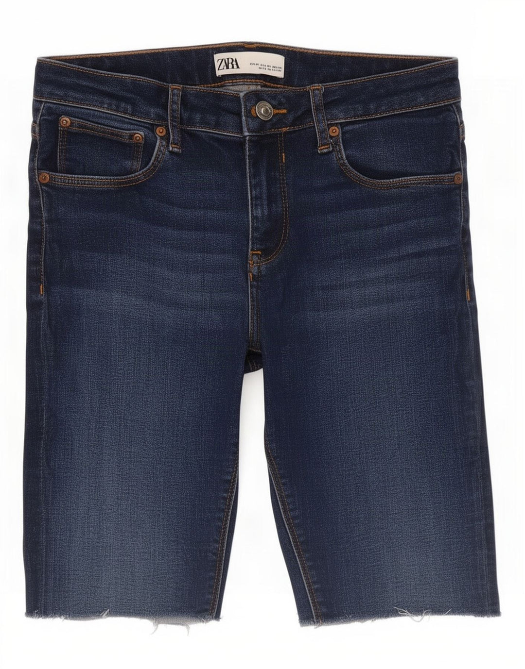 Zara Womens Denim Shorts EU 38 Small W28 Navy Blue