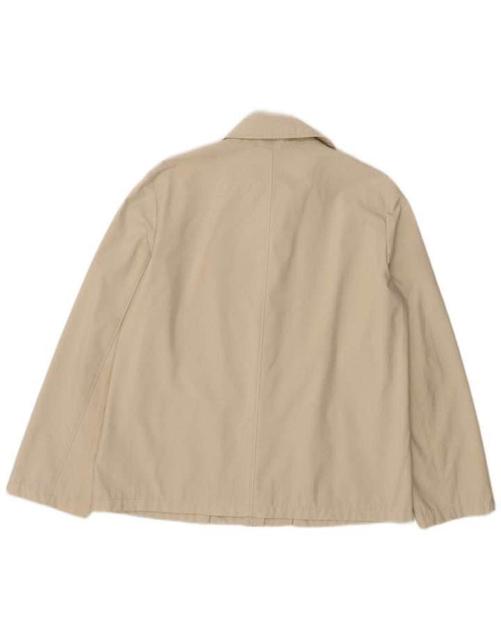 Trussardi Jeans Womens Bomber Jacket IT 46 Large Beige Cotton