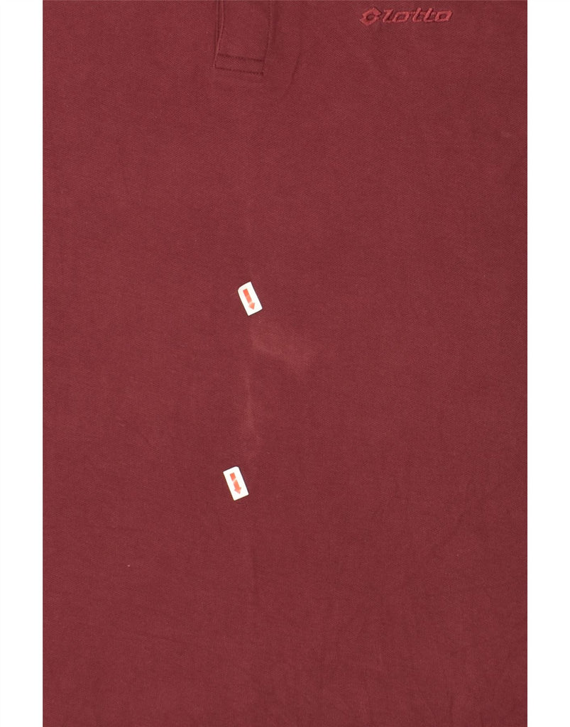 LOTTO Mens Polo Shirt Medium Maroon Cotton | Vintage Lotto | Thrift | Second-Hand Lotto | Used Clothing | Messina Hembry 