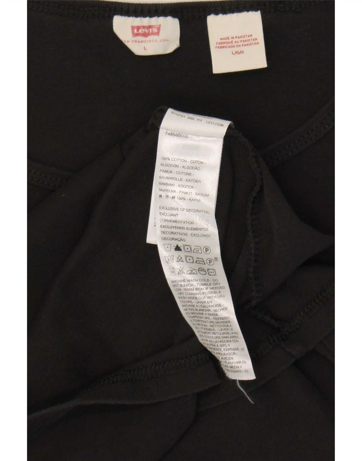 Levi's Womens T-Shirt Top UK 14 Large Black Cotton