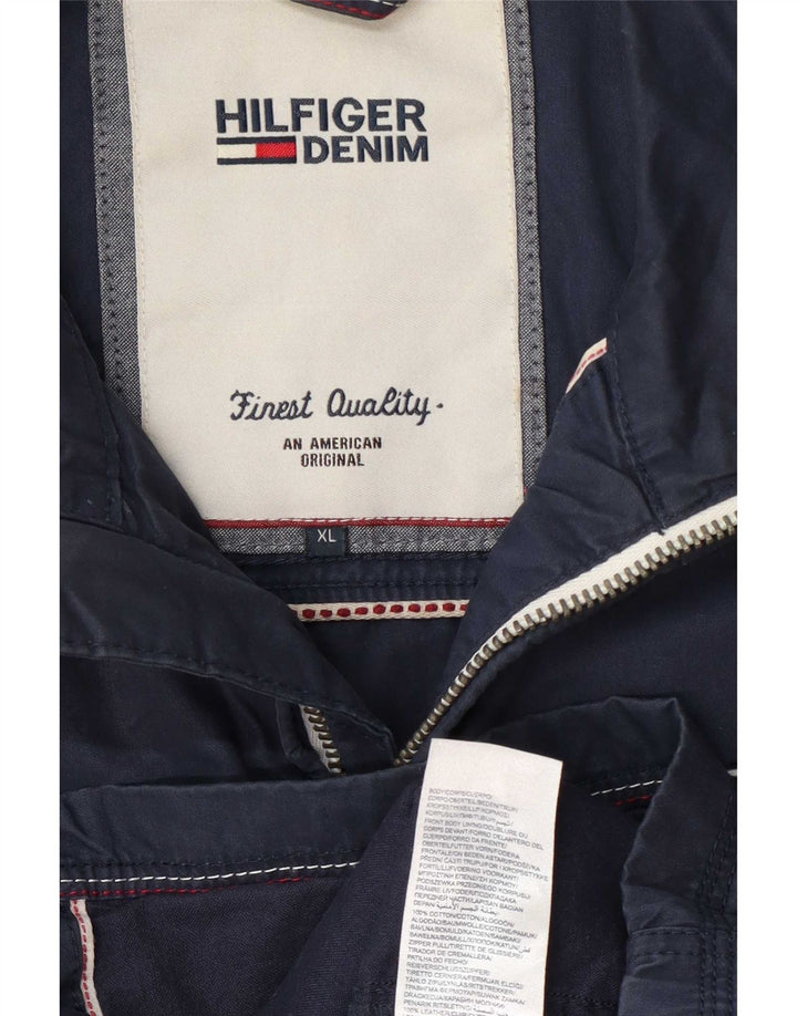 Tommy Hilfiger Mens Bomber Jacket UK 42 XL Navy Blue Cotton