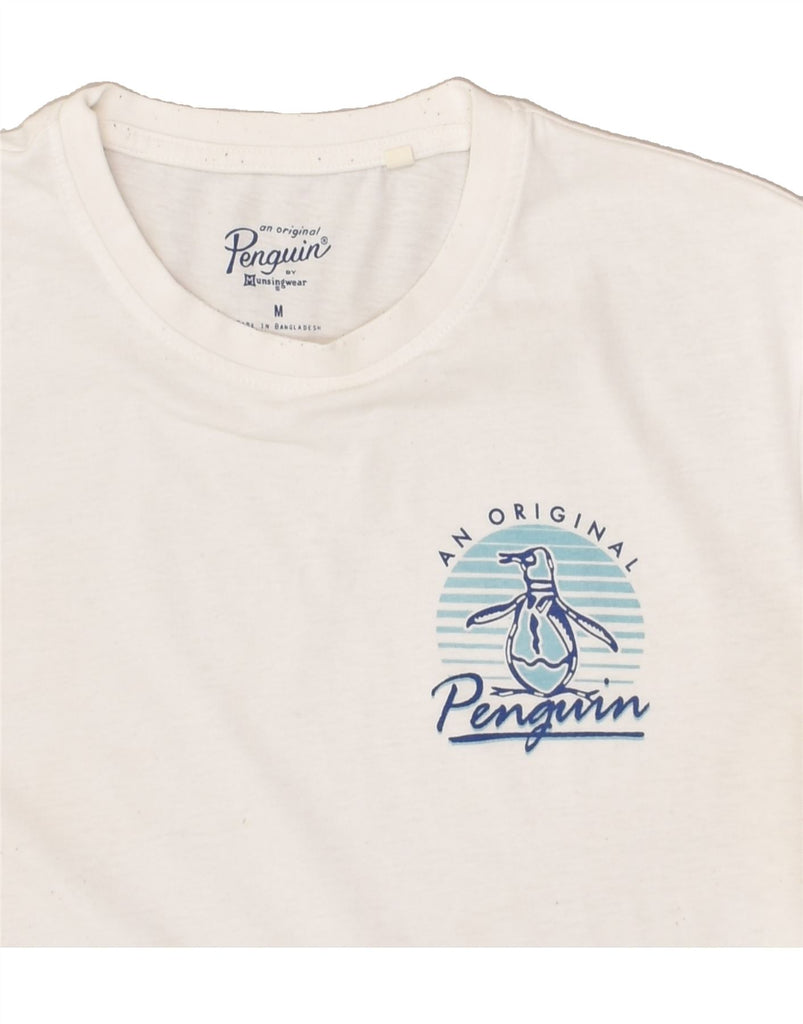 PENGUIN Mens Graphic T-Shirt Top Medium Beige Cotton | Vintage Penguin | Thrift | Second-Hand Penguin | Used Clothing | Messina Hembry 