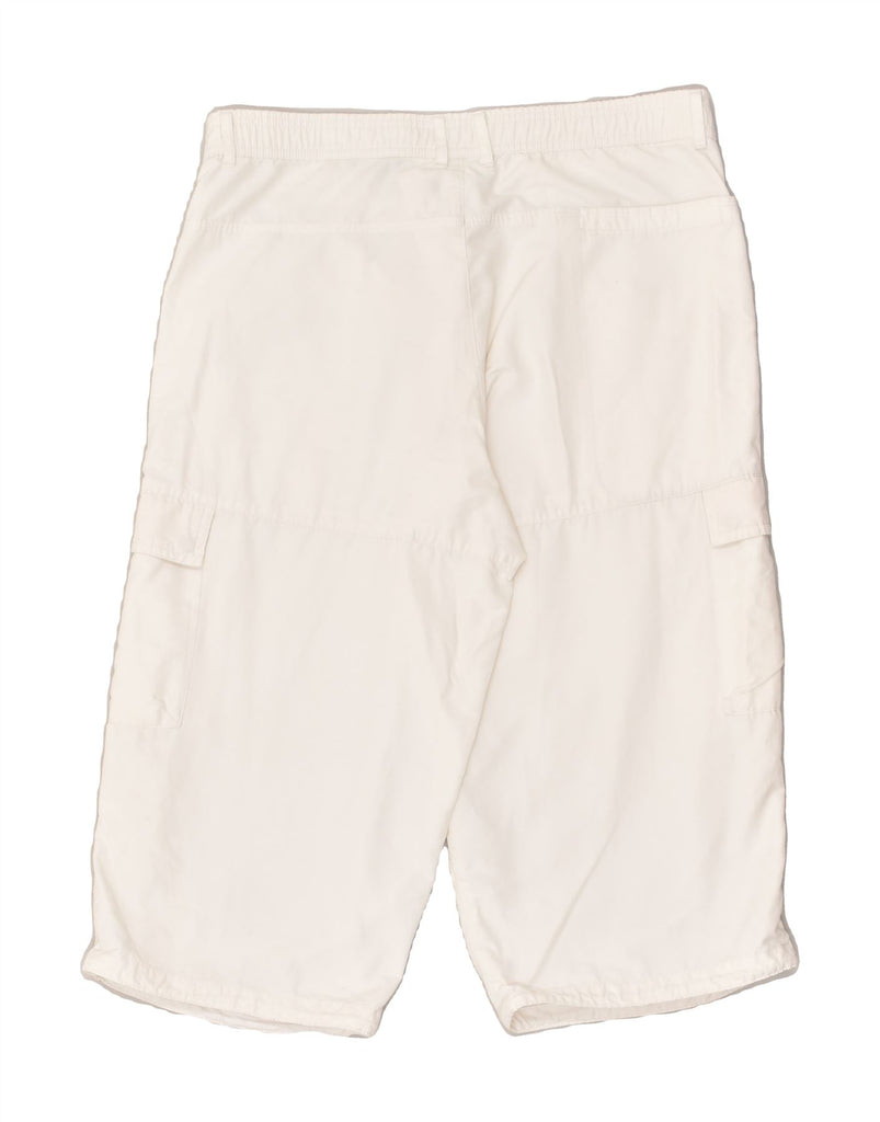 ADIDAS Womens Cargo Shorts UK 8 Small W32  White Cotton | Vintage Adidas | Thrift | Second-Hand Adidas | Used Clothing | Messina Hembry 