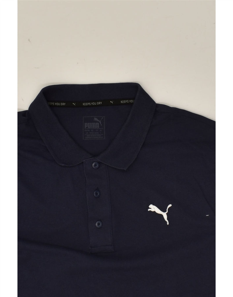 PUMA Mens Polo Shirt Large Navy Blue | Vintage Puma | Thrift | Second-Hand Puma | Used Clothing | Messina Hembry 