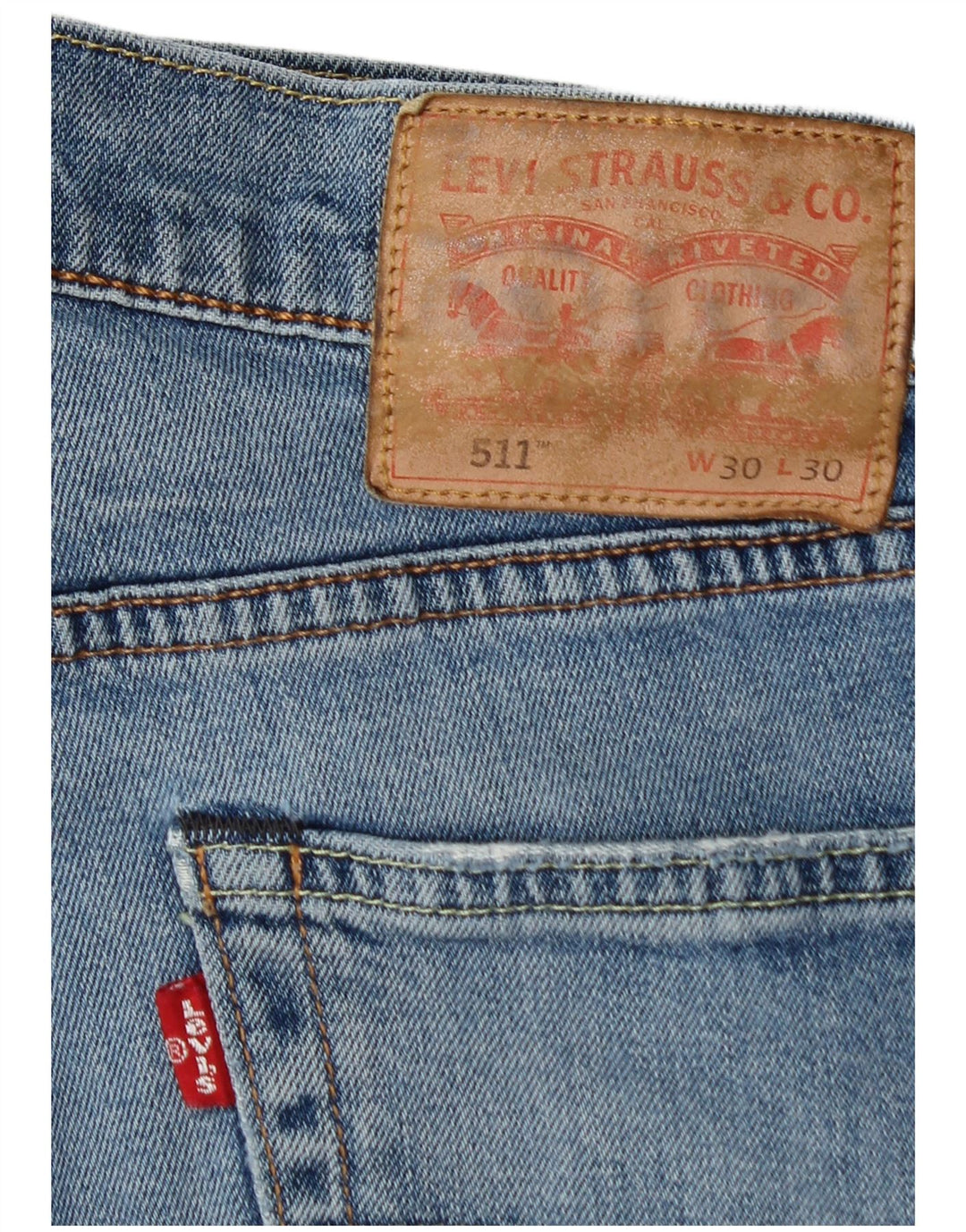 LEVI'S Mens 511 Slim Jeans W30 L30 Blue Cotton