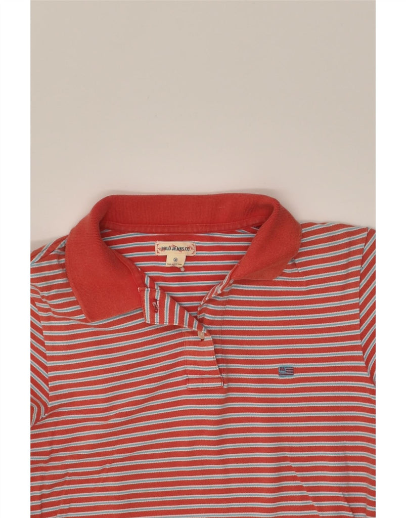 POLO RALPH LAUREN Womens Polo Shirt UK 12 Medium Red Striped Cotton | Vintage Polo Ralph Lauren | Thrift | Second-Hand Polo Ralph Lauren | Used Clothing | Messina Hembry 