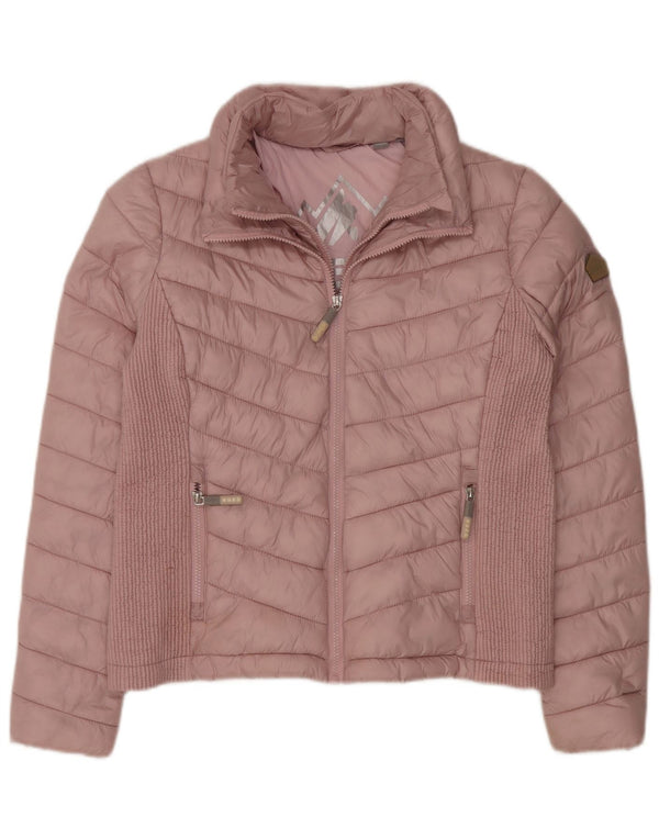 SUPERDRY Womens Padded Jacket UK 16 Large  Pink Nylon