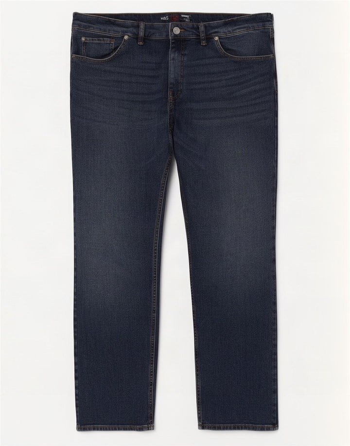 Marks & Spencer Mens Regular Straight Jeans W42 L31 Navy Blue Cotton