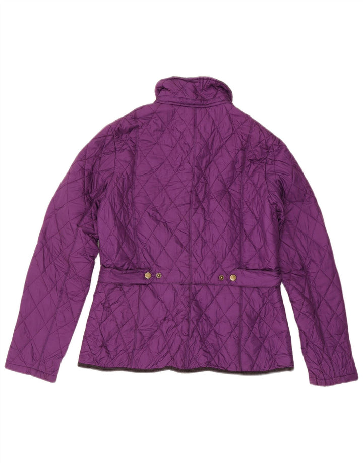 Barbour Womens Quilted Jacket UK 12 Medium  Purple Colourblock Polyester
