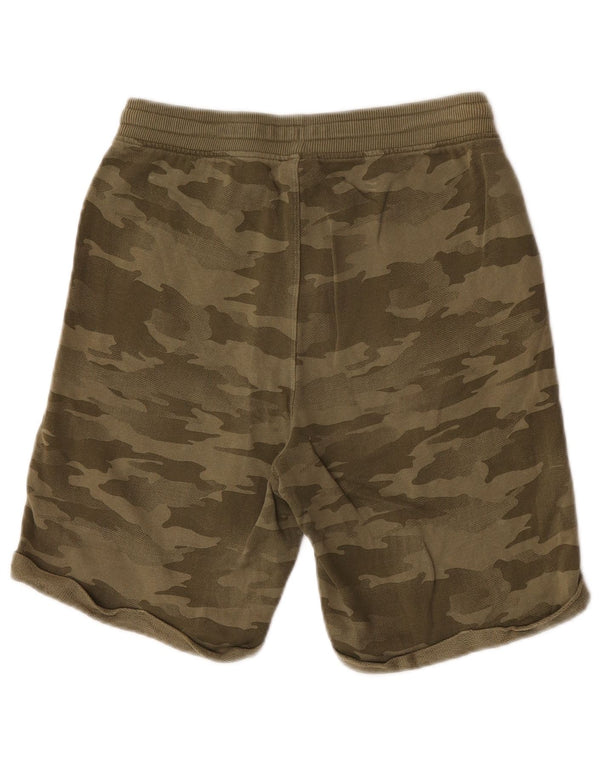 Benetton Boys Sport Shorts 11-12 Years 2XL Khaki Camouflage Cotton