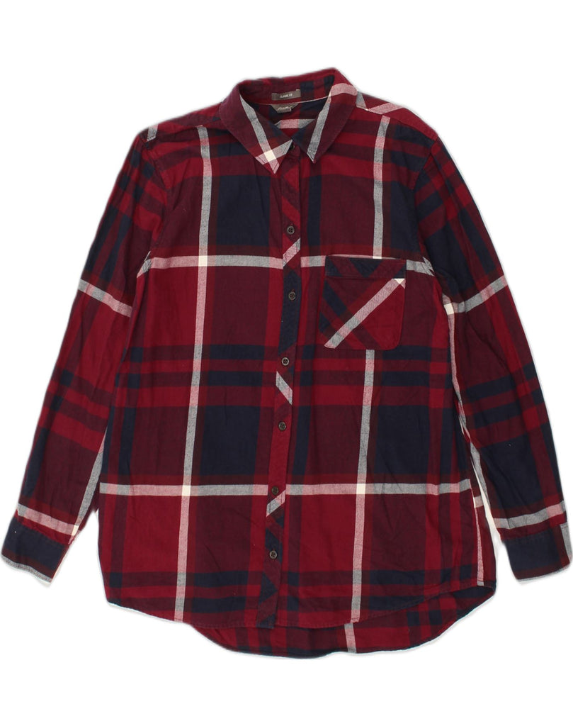 EDDIE BAUER Womens Classic Fit Shirt UK 18 XL Red Plaid Cotton | Vintage Eddie Bauer | Thrift | Second-Hand Eddie Bauer | Used Clothing | Messina Hembry 